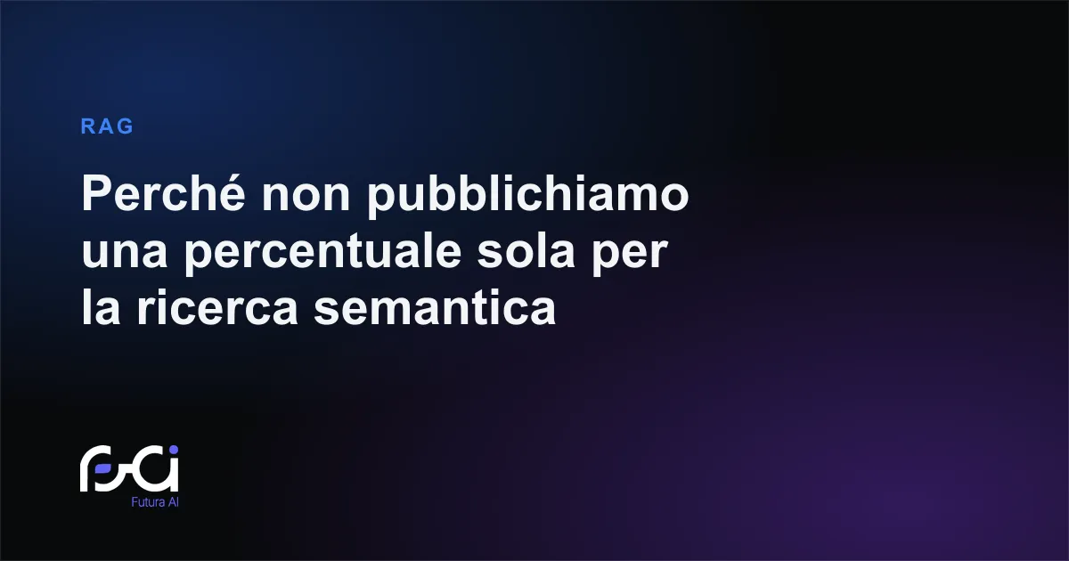 Futura AI — Perché non pubblichiamo una percentuale sola per la ricerca semantica