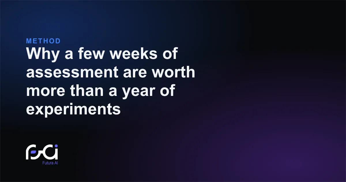 Futura AI — Why a few weeks of assessment are worth more than a year of experiments