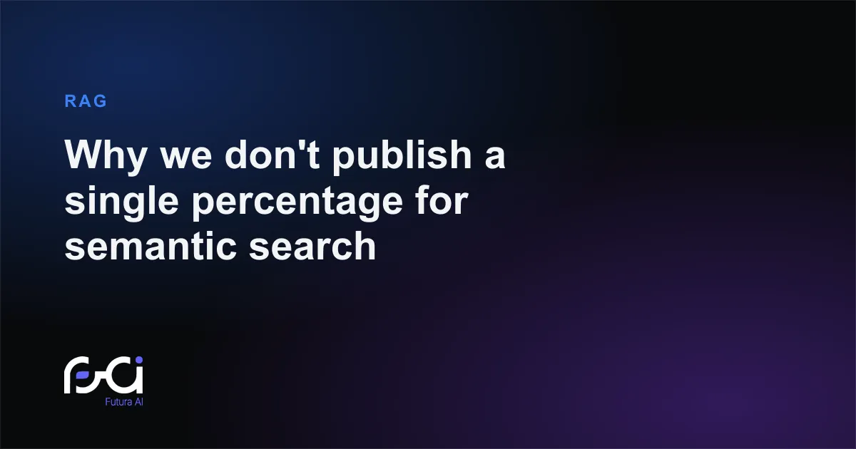 Futura AI — Why we don't publish a single percentage for semantic search